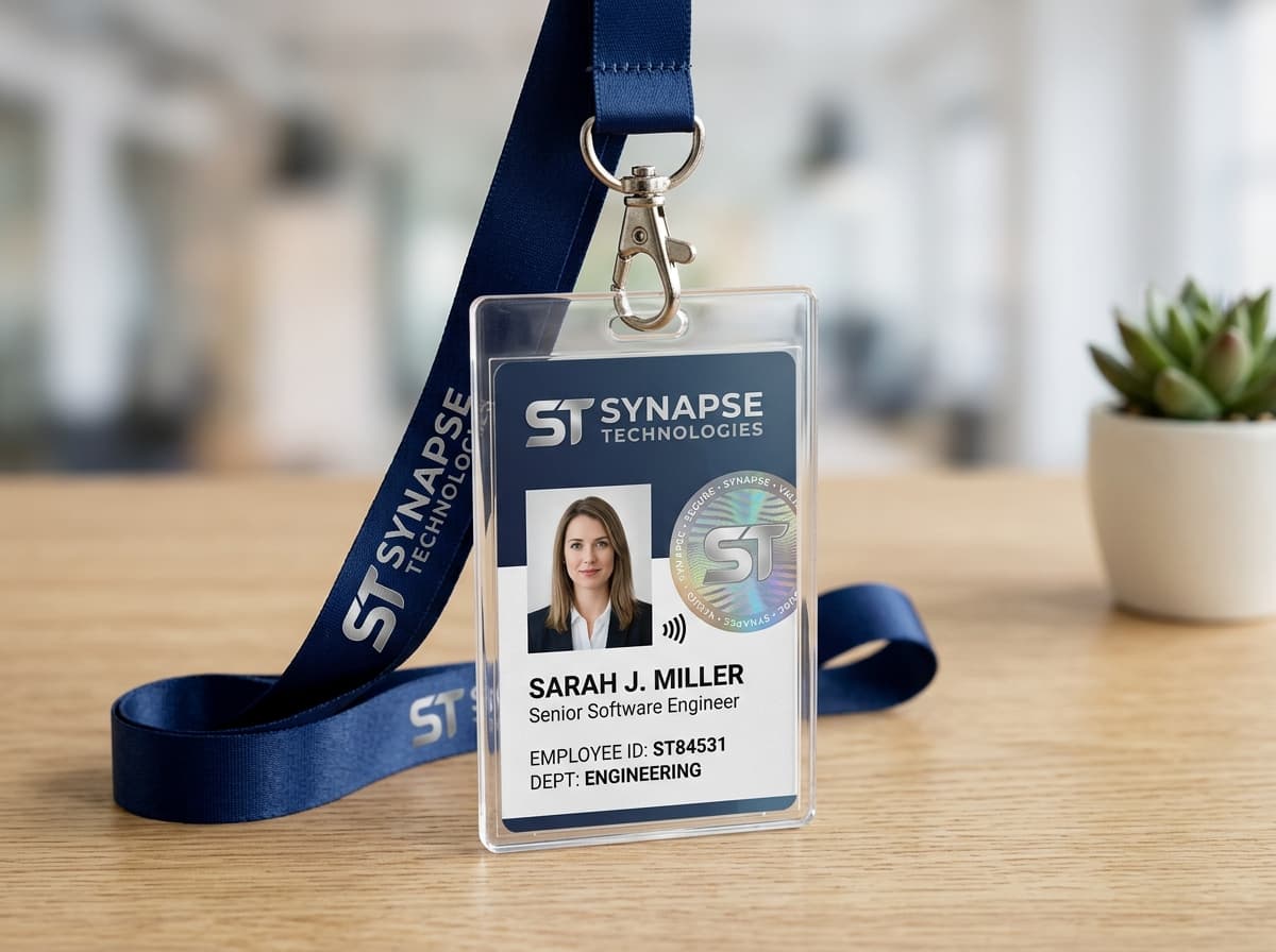 PVC smart ID cards with lanyards detail