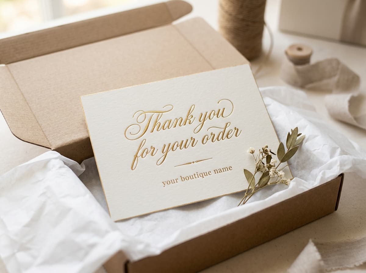 Gold foil thank you unboxing cards